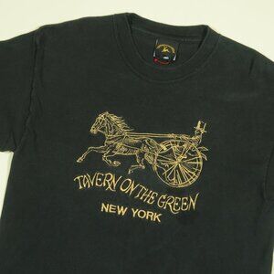 Vintage Tavern On The Green T Shirt Mens M Black Embroidered Short Sleeve